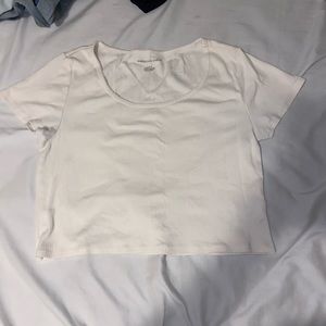 white cropped american eagle top